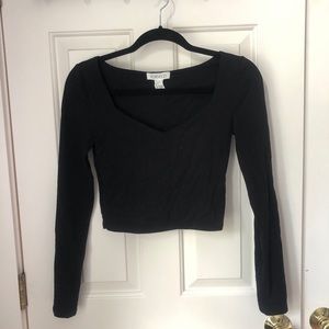Gorgeous black crop top with beautiful neckline